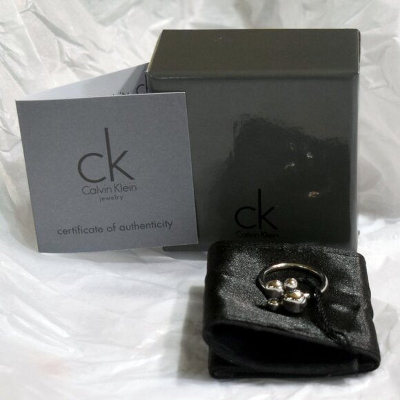 Calvin Klein Silver Spinning Fidget Ring Size 8 NIB - Picture 1 of 7